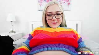 A girl is asking her stepfather to make her a gift