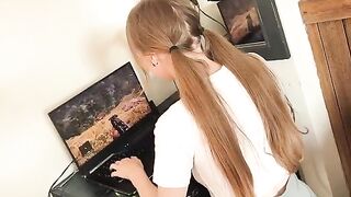 A hot stepmom got her leggings dirty with cum again