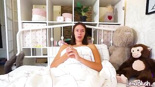 This girl gets only rubber cocks in her tight pussy