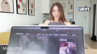 A young woman gets distracted from her work and ends up getting fucked hard
