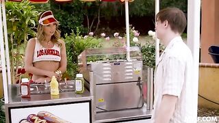 A cute girl tried to take it deep and received a passionate fuck