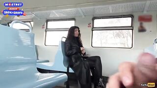 Will you blow me while nobody’s around? – Public Train Blowjob