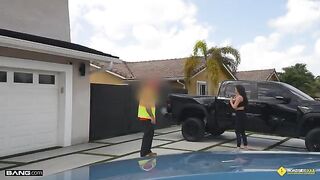 Why not have sex in the garage? The girl is open to new experiences
