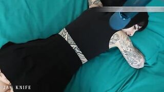 The best commercial with a vibrator ever, featuring a hot tattoo girl