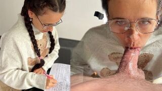 A girl is punished by her teacher for the first time in class
