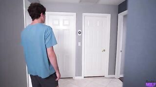 A nice girl has her pussy stretched by a guy in doggy style