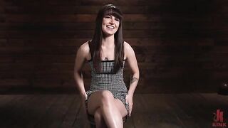 There is pleasure in bondage, and this brunette knows it well