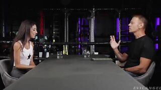 The mouth is not busy - two handsome guys fuck her hard