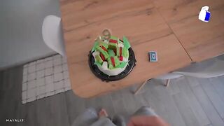 A red-haired step-sister got a birthday gift from her family