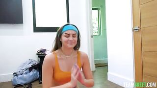 A girl is having fun and enjoys the moment with passion