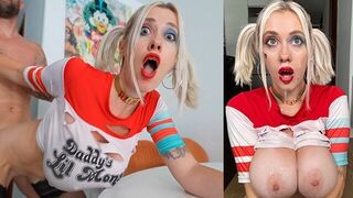 A moment of passion with Harley Quinn, who never refuses anything