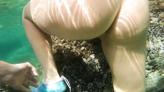 Great anal creampie action in the water with JessiJek