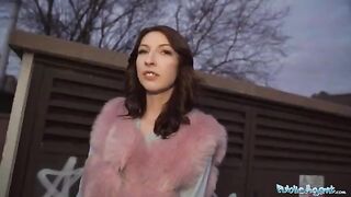 Public agent fucked brunette slut Chanel Kiss in public place