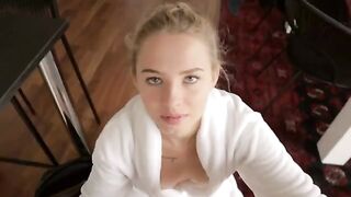 Accidental cum shot on step sister's tits, she loved it and was turned on