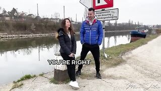 Public doggy style sex with petite German teen Mini Julia