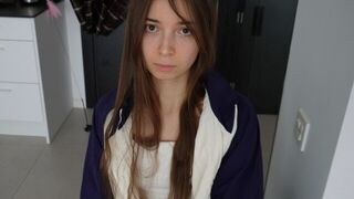 Will you cheer me up? - a beautiful 18 y.o. slut gets her pussy cheered by a nice guy
