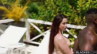 Great combination of amazing threesome sex with two black guys