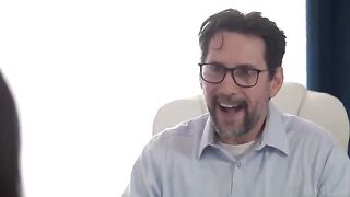 The interview went well, especially with the brunette's bold moves