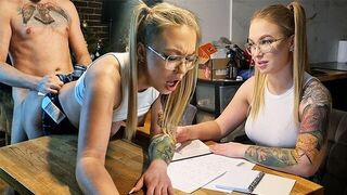 A hot girl is fucking to get good marks in college