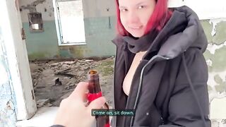 In the absence of a dick, anything at hand will do with a juicy redhead