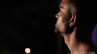 The guy learned how to jerk his cock properly
