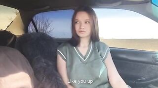 The guy played with the tongue of a beautiful 18-year-old girl