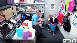 The guard checked the vagina of a cute beauty on the table