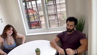 A girl gets a big dick in her mouth and pussy