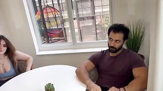 A girl gets a big dick in her mouth and pussy