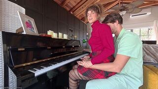 The girl was fucked by her hot Jewish stepmom with curly hair