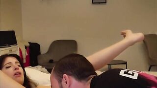 A couple enjoying romantic and passionate sex right at home