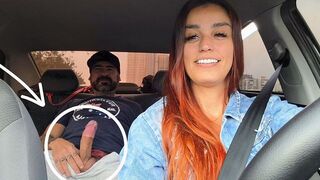 The girl noticed the sign of a stopped car, so she got in
