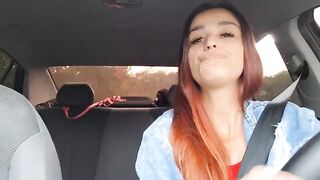 The girl noticed the sign of a stopped car, so she got in