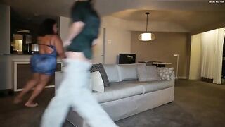 Black girl has a huge black ass and she likes to ride cock hard