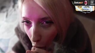 Saliva drips down her chin with every movement