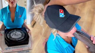The bigger the pizza, the louder the girl's moans when she gets it