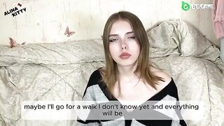 The last one is to get undressed, but she's dragging her feet