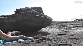 A girl will masturbate on the beach for her friend