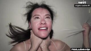 She got soaked and her panties became see-through when she came