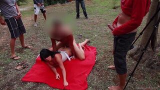 Beach orgy turned into a cum party with Alexandra Wett’s wild side