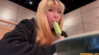 You're licking the ice cream, but it could just as easily be licking my cock - Msbreewc
