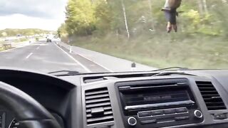 A girl has sex with the Uber driver in the back seat of his car