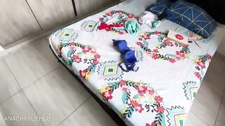 I squeeze the cock, caress the head in a steamy roleplay scene