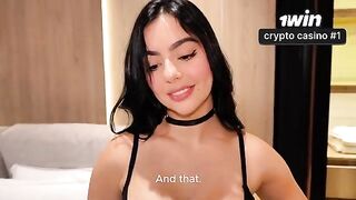 A girl has sex with her stepbrother, her mouth full of cum