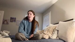 Girl is masturbating with her panties already soaked, showcasing her intense desire