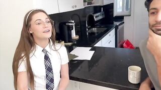 A stepbrother gave the scholarship money to a cousin and fucked her
