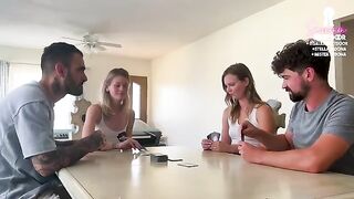 A card game with friends ends up in a wild wife swapping session