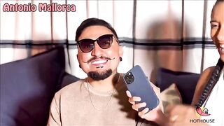 A girl gets a huge dick in her mouth and pussy