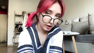 A girl with huge boobs masturbates, showcasing her big natural tits in a solo session