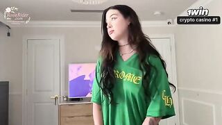 A hot Russian girl fucks in doggy style while her boyfriend films it